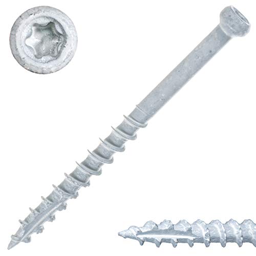 Tornillos para molduras en blanco, 1 lb, aprox. 171 piezas - #8 x 2 Tornillos autoperforantes con hilo serrado duraderos para madera exterior, fijaciones para pisos, construcción y reparación miniatura 2