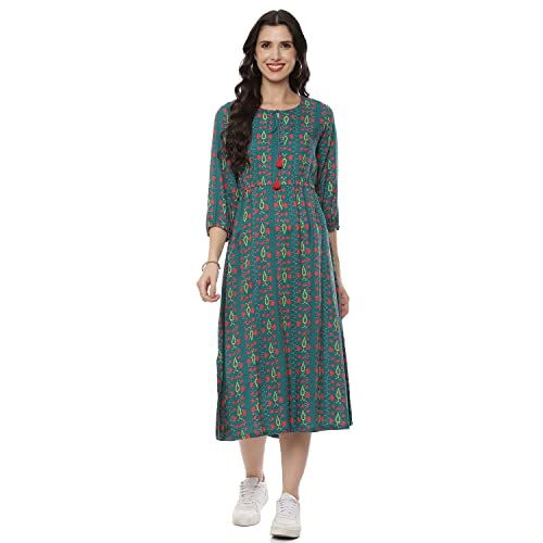 Image of Rangriti Teal Liva Straight Dress