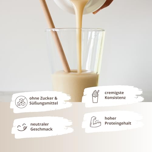 Nutri + Eiweißpulver Neutral ohne Süßstoff 500 g - 83% Eiweiß - Proteinpulver laktosefrei - als Shake oder zum Backen - Natures Protein Pulver