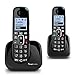 Produktbild Amplicomms BigTel 1502 Duo schnurloses DECT Großtasten Telefon, Zwei Mobilteile, Audio-Boost, extra Laute Klingeltöne, Hörgerätekompatibel, Schwarz