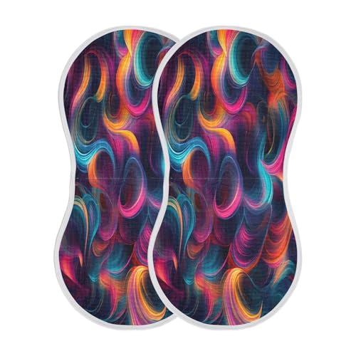 Color Curve Burp Cloths Cotton Baby Washcloths,Large 22x11in Burping Cloth Absorbent and Soft for Newborn Baby Boys and Girls,1 Pack2