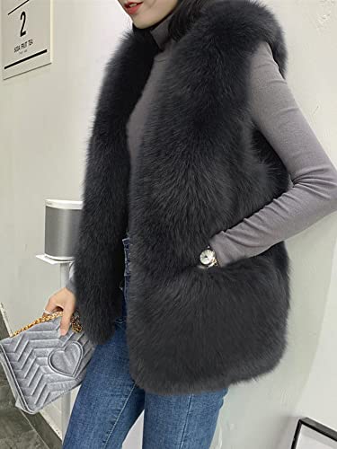 Vrouw Bont Casual Vesten Vrouwelijke Herfst Lente Bontkraag Vest Dames Mouwloze Nep Bontjassen Vest Jassen - Image 6
