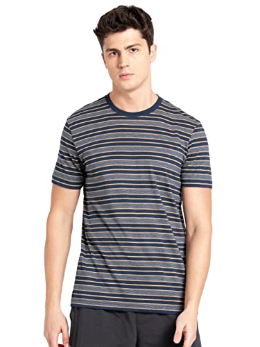 Image of Jockey 2717 Men's Super Combed Cotton Rich Striped Round Neck Half Sleeve Regular Fit T-Shirt