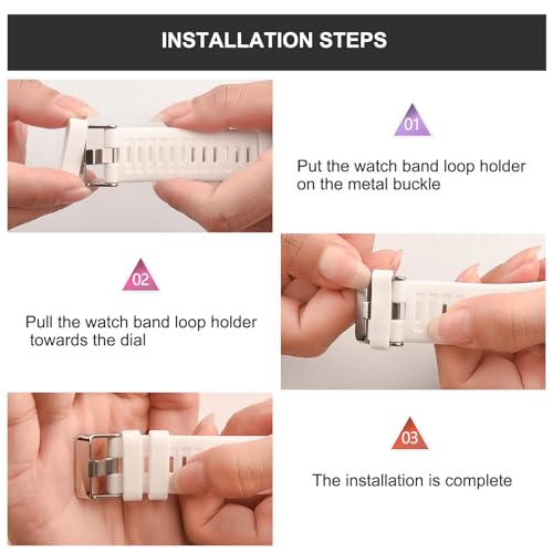 6-Pack Band keepers Compatible con Garmin 20mm Silicona miniatura 4