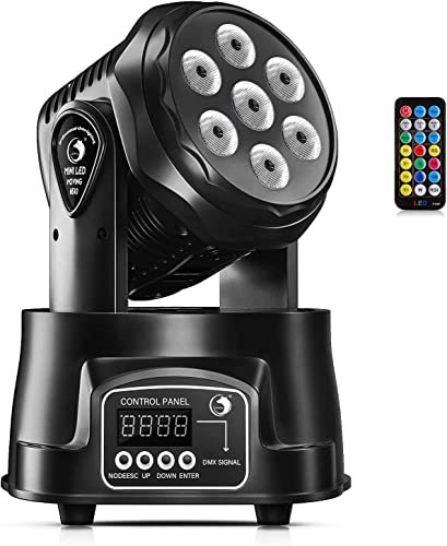 U`King 70W Cabeza Móvil Iluminación de Escenario Luces de Fiesta 4 Color RGBW LED con Control...