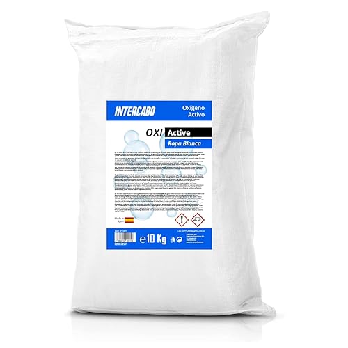 Quitamanchas en polvo para ropa blanca 10 kg – potenciador de lavado con oxígeno activo – blanqueador sin cloro para lavadora – detergente técnico para ropa blanca – uso profesional o doméstico