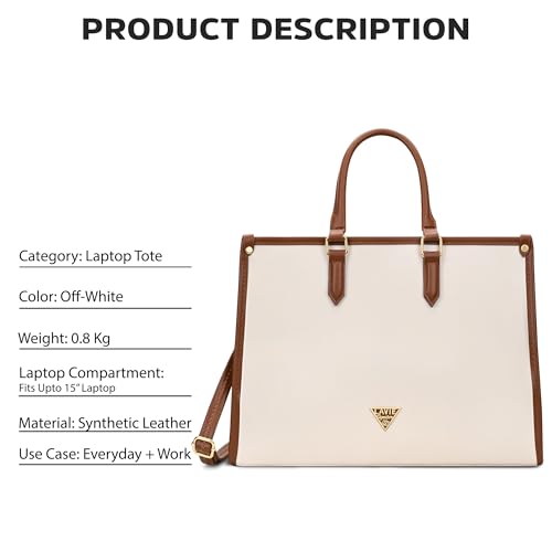 Image of Lavie Signature Women's Madisson Box 15 Inch Laptop Tote Handbag | Tote Bag for Work | Ladies Purse | Stylish Shoulder Bag | Gift for Women