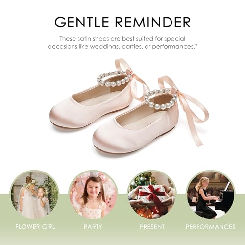 Image of Felix & Flora Girls Toddler Little Ballet Shoes - Flower Girls Mary Jane Flats Dress Shoes Party Wedding
