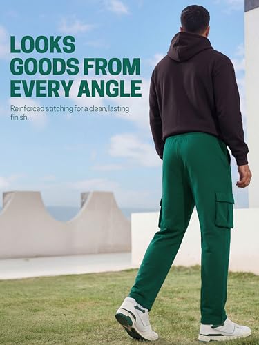 Image of Fflirtygo Mens Cargo Pants Cotton | Track Pants with Zip Pockets | 4 Pocket Joggers | Baggy Lower for Men | Sizes Upto 6XL