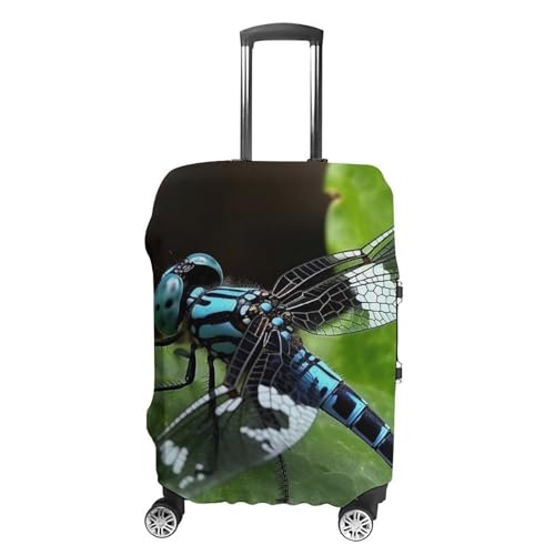 Travel Luggage Cover Protectors Elastic Anti-scratch Suitcase Cover Washable Luggage Sleeve Dragonfly on The Leaf Suitcase Cover Protector Fit 18-32 Inch Suitcases Travel Accessories M