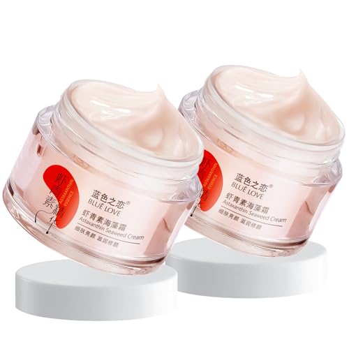 2PCS Crema Facial con Astaxantina y Algas - Hidratación Intensa y Anti-Edad, Crema Nutritiva para Todo Tipo de Piel, Ideal para Mujeres y Hombres