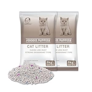 Foodie Puppies Natural Bentonite Cat Litter – 10kg with Lavender Fragrance for Multiple Cats and Kittens | Clean Low-dust Strong Deodorant Litter Tray Refill with Odor Controlling, Instant Clumping