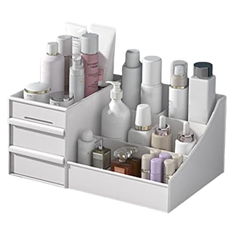 Makeup Organiser Storage, Multi-Function Make Up Case Dustproof Cosmetic Storage Finishing Box Bathroom Drawer Organiser Skin Care Organiser For Dresser Bedroom Bathroom Cover