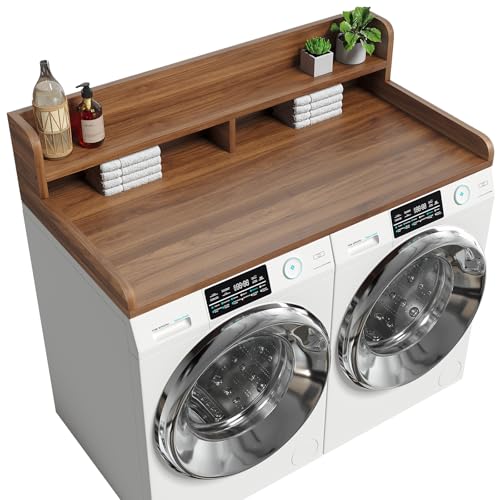 2-Tier Washer Dryer Countertop with 2.75' H Edge Rails,...