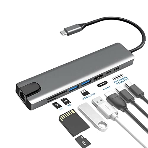 Hub USB C HDMI 4K Adaptateur Multiport avec Lecteur SD TF