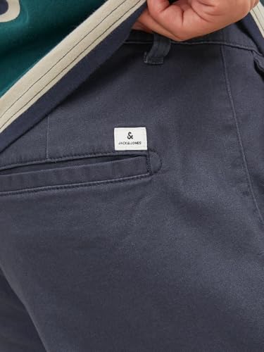 Image of Jack & Jones Men's Navy Mid Rise Regular Fit Pants