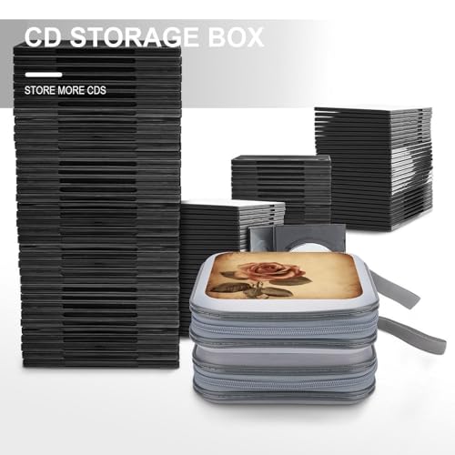 Carpeta de almacenamiento para coche portátil con cremallera para guardar 40 CD musicales 7
