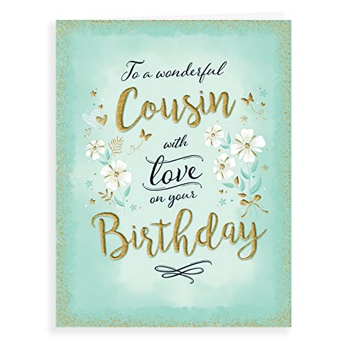 Piccadilly Greetings Modern Birthday Card Cousin F - 8 x 6 inches