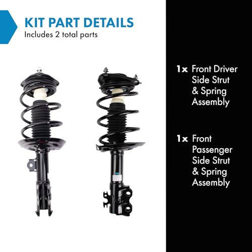 Image of TRQ Front Driver Side Strut and Spring Assembly Set Loaded Compatible with 16-21 Toyota Prius 1.8L Front Wheel Drive Automatic Transmission Prius Prime AWD-e