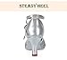 TRIWORIAE - Women/Girl Ballroom/Latin/Standard Dance Shoes Sandals Silver Suede Sole Indoor 7.5