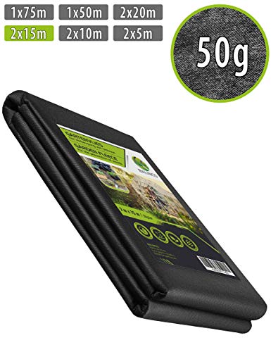 Preisvergleich Produktbild Balinco Unkrautvlies 50g / m² / Unkrautfolie / Gartenvlies gegen Unkraut - reißfest, wasserdurchlässig & hohe UV-Stabilisierung (30m² (15m x 2m))