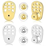 Soporte de lóbulo de oreja de rejilla para aretes pesados con tapones de silicona para evitar la flacidez y mejorar la comodidad de uso