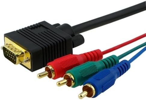 Cables4PC A12495 Gold Plated 6-Feet VGA/HD15/RGB to 3 RGB Component for TV/HDTV Cable