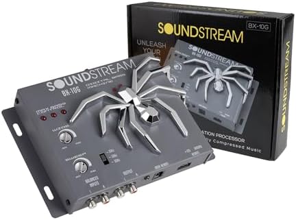 SoundStream BX-10G Bass Restoration Processor with Parametric Bass Equalizer, Digital Bass Processor for Car Audio, Balanced Inputs & Dash Mount Remote Control - Grey