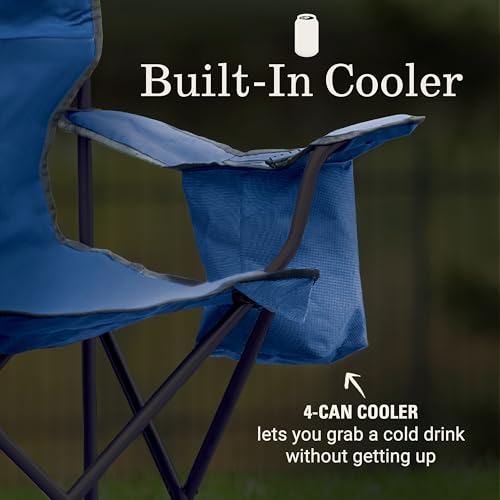 Coleman Portable Camping Chair with 4-Can Cooler, Cushioned Seat & Back with Side Pockets & Cup Holder, Carry Bag Included, Great for Camping, Tailgating, Firepits, Patio, & More : Folding Chair - view 2