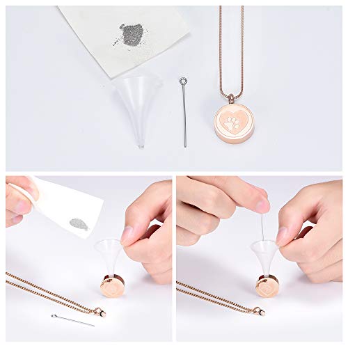 Hearbeingt Cremation Jewelry For Ashes For Pet Keepsake Necklaces Cat Dog Paw Print Pet's Ashes Pendant Memorial Gifts, Rose Gold #TOP4
