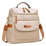 Pavão de Ouro Bolsa Feminina Universitária Faculdade Cursinho Trabalho com Alça de Ombro Bolso Antifurto - Bege