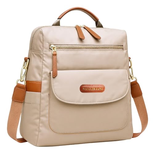 [ASSISTA O VÍDEO] Mochila Bolsa Feminina Pavão de Ouro Resistente Com Bolso Antifurto e Alça de Ombro Perfeita Para Trabalho Dia A Dia ou Passeio (BEGE)