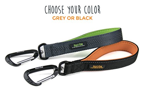 Mighty Paw Training Tab, 10” Short Dog Leash, Padded Handle, Strong Traffic Pet Lead With Carabiner Clip, Perfect For Large Or Medium Dogs (Black) #TOP1