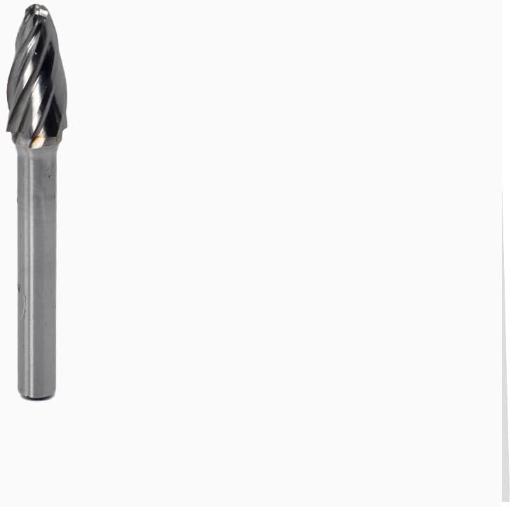 Carbide Burrs Set 4pcs JESTUOUS 1/4 Inch Shank Diameter Aluminum Rotary Files Single Cutting Edge for Die Grinder Drilling Bits Metal Carving Engraving
