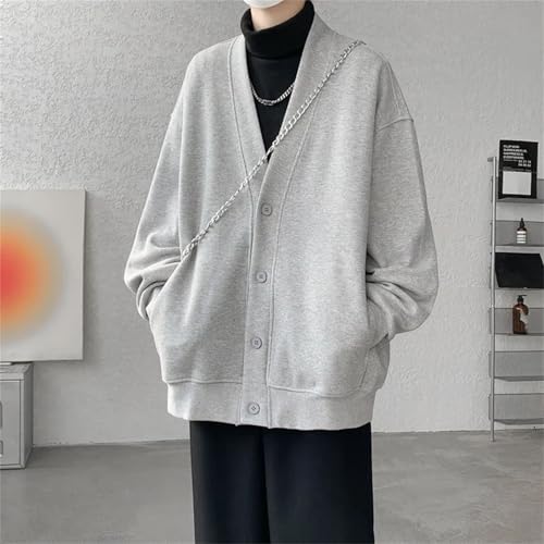 Men's Cardigan Sweaters Loose Fit Casual V-Neck Plus Size Knitted Sweater Outerwear with Pockets3