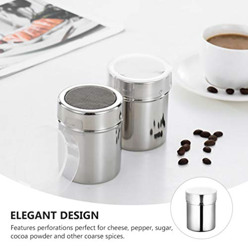 Angoily Malha Fina de Aço Inoxidável Em Pó Shaker Jar Açúcar de Confeiteiro Shaker Pó Farinha Café P