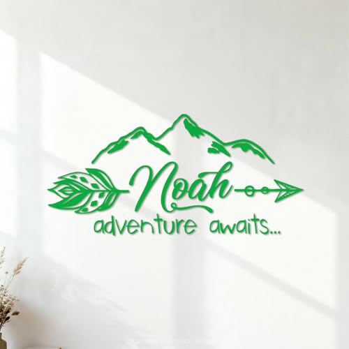 Calcomanías de letras La aventura de Noé te espera... 34x71.4cm Personalización personalizada Verde