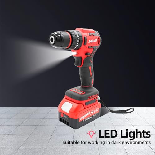 Image of DOGTOOTH 21V Cordless Drill Driver - Electric Screwdriver Set with 2 Batteries and Charger, Variable Speed Trigger，Brushless Motor Build-in LED，for DIYers and Handymen, Home Repair, Light Drilling