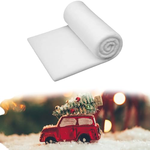 EujRcf 1 Pack Snow Blanket Roll, 80X240CM Fake Snow Blanket, Artificial Snow Cover, For Xmas Indoor Decorations Winter Decor