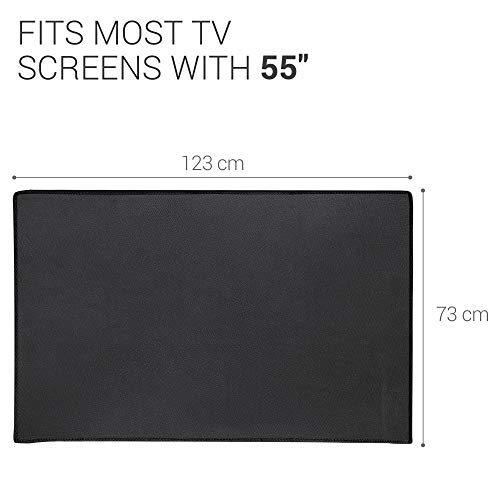 kwmobile 55" TV Cover - Black, Non-woven Fabric, Dust & Scratch Protection, Indoor Use
