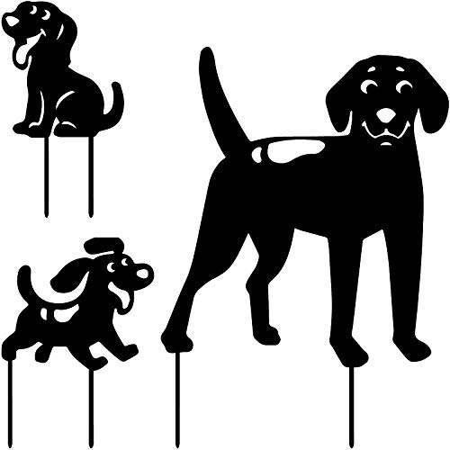 Nains en métal et statues de silhouettes de chien pour décoration de maison et patio