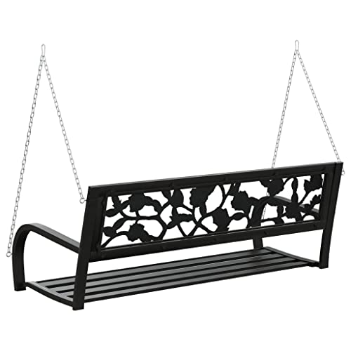 Bancos de jardín duraderos y balancín de acero negro diseño funcional 7