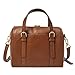 Fossil Women's Carlie Leather Satchel Purse Handbag, Satchel Purse for Women, Brown