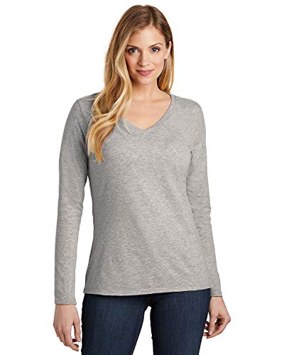 District Women's Very Important Tee Long Sleeve V-Neck XS Light