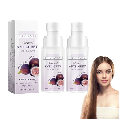 Sérum Anti-Cabello Gris, Aceite Para El Crecimiento Del Cabello, Sérum Nutritivo Para El Cabello En Spray Fortalece Las Raíces, Revierte El Encanecimiento Y Alisa El Cabello, 2 Unidades