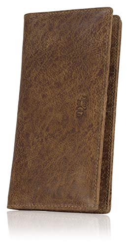 Image of RFID Blocking Mens Genuine leather Bifold Long Wallet