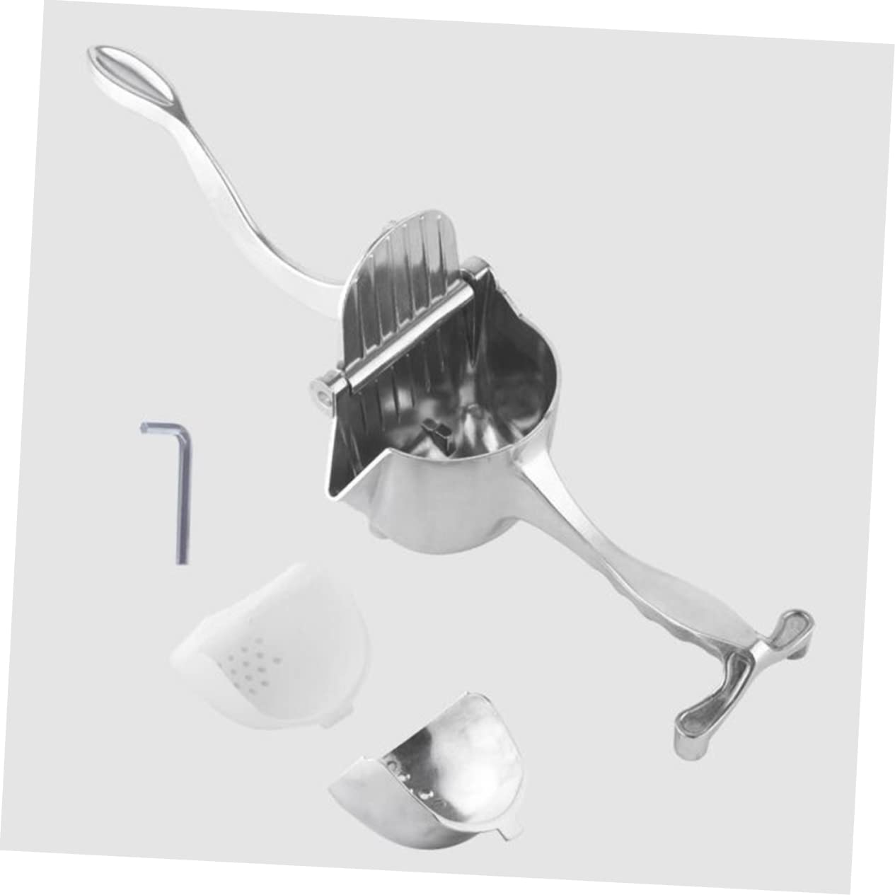 Mini Exprimidor de Frutas Portátil de Aleación de Aluminio Plata | Manual para Cocina y Hogar, Exprimidor de Cítricos, Ligero y Fácil de Usar