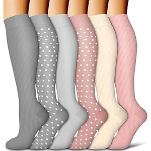 Copper Compression Socks for Women and Men(6 Pairs)-Best Support for Running, Athletic, Nursing, Travel