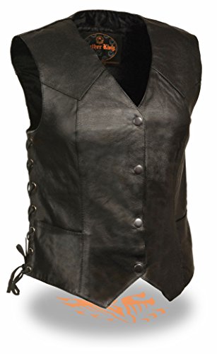 Milwaukee Leather Ladies Classic Side Lace Four Snap Leather Vest SH1227L