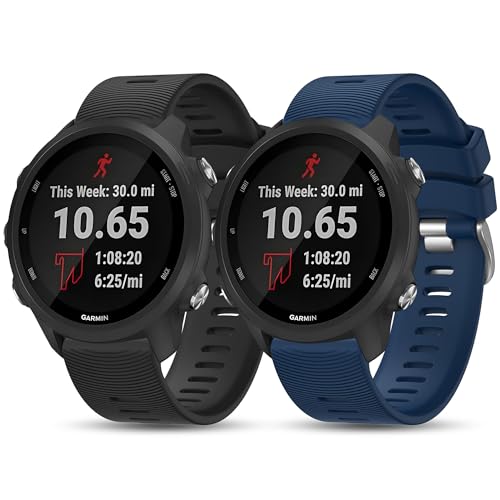 Garmin Forerunner 55 �r���v�o���h 2�p�b�N �\�t�g�V���R�����X�g�o���h�X�g���b�v Garmin Forerunner 245 �E�H�b�`�o���h ���f�B�[�X �����Y (�u���b�N/�l�C�r�[�u���[)
